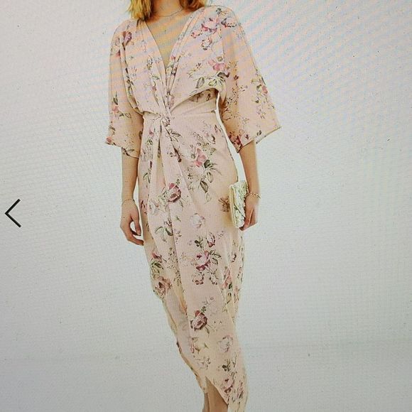 Hope & Ivy knot front maxi dress with in multi floral UK 18/ US 14/ XL NWT - Picture 3 of 15